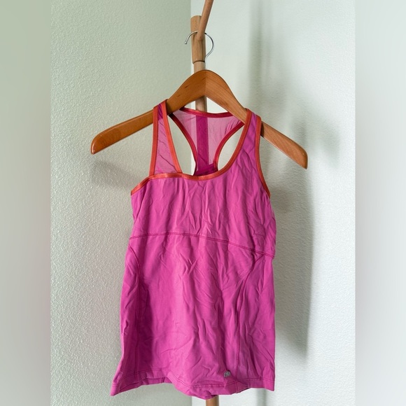 ALO Yoga Tops - ALO Yoga Pink and Orange Asymmetrical Racerback Sport Tank Top Women’s Size S